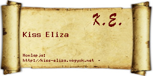 Kiss Eliza névjegykártya
